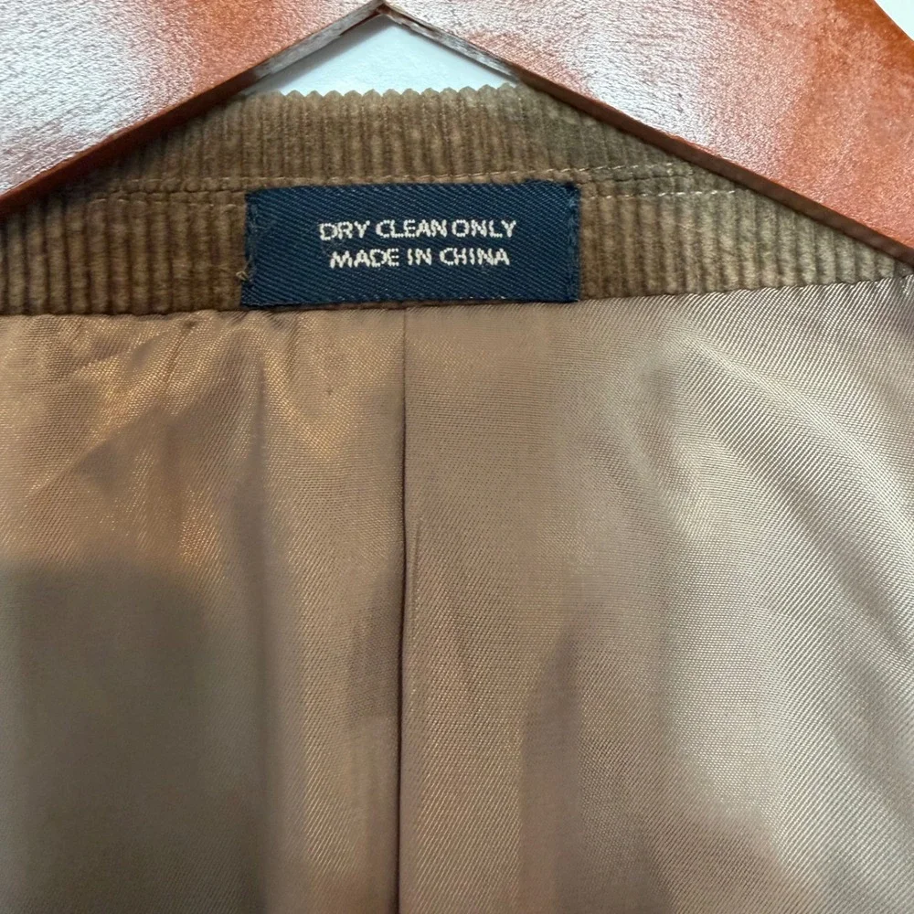 Saddlebred Mens Corduroy Blazer Sport Coat Tan Brown Two Button Jacket 42R